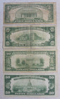 lot Of 4  Different Vintage 1929 Us National Currency frbn  5   10   20 And  50