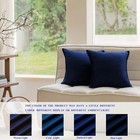 Velvet Navy Blue Throw Pillow 18  18 Inch Pack Of 2 Soft Decorative Square Modern