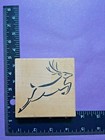 Denami Design Rubber Stamp Wood Mount Reindeer Sleek Christmas Holiday Vtg