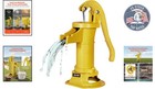 Vintage Antique Cast Iron Hand Water Pump - 25 Ft Max Lift  Easy Install Yellow