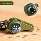 1pc Emergency Survival Gear Whistle With Compass  Thermometer For Camping Hiking