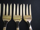 Set Of 6 Vintage Amfarco Siam Sterling Silver Inlaid Buddha Brass Forks  6 3 4  