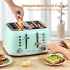 Toaster 4 Slice Retro Stainless Steel With Extra Wide Slots Bagel  Defrost