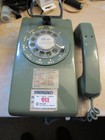 Vintage Western Electric Bell System Avocado Green Rotary Wall Mount Telephone