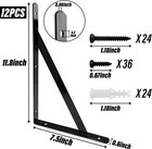 12  X 8  Heavy Duty Shelf Brackets With Screws Metal Shelves Supports 12 Pack