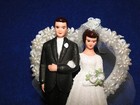 New Elegant Petite Bride   Groom Wedding Cake Topper Or Centerpiece  White  284
