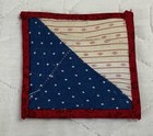 Vintage Antique Patchwork Quilt Table Topper  Mini  Triangles  Blue  White