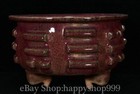 9 2  Old Chinese Jun Kiln Purple Glaze Porcelain Crack Incense Burner Censer