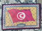 Antique Flannel Felt Flag Cigar Box Tobacco Vtg Tunis Dollhouse Rug 8    X 5-1 2   
