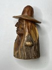 Hand Carved Wood Log Native American Indian Spirit Sculpture Vtg Folk Art 7 25   