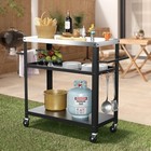 Outdoor Grill Cart With Three-shelf  Stainless Steel Cart Table With 3-shelf