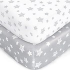 Crib Sheets For Boys Or Girls 2 Pack  Fitted Crib Sheet Crib Sheet Grey white