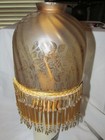 Vintage Vianne Style Frosted Floral Etched Glass Lamp Shade Glass Fringe 2 1 4 