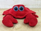 The Petting Zoo Crab Plush Stuffed Animal Toy Red Blue Eyes 9  Bean Bag Stuffed