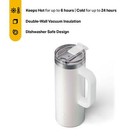 2 Pack Rtic 20 Oz Ceramic Lined Insulated Road Trip Travel Mug  White Glitter