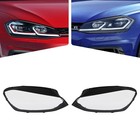 Headlight Lens Cover For Vw Golf 7 2014-2017 Left Right Pair Pc Shell
