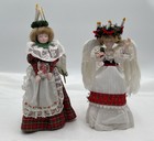 Vintage St  Lucia Christmas Angel Dolls Set Of 2 Candle Crowns Scandinavian 