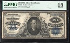 1891  20 Silver Certificate  manning Note  Pmg 15 Fr 322 13672