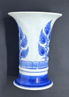 Blue white Porcelain Vase  5 1 2 In   Taiwanese  Floral  Decor
