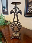 Antique Wrought Iron Dragon Candlestick     Hand   forged Folk Forge C 1880   1920