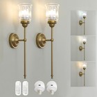  Vintage Rechargeable Battery Operated Wall Sconces Set Of 2 With Clear Fringe 