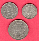 Latvia 10  20 And 50 Santimu 1922 Lot Of 3 Coins 8967
