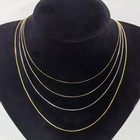 1-2mm 14k Real Yellow Gold Solid Claw Clasp Box Link Chain Necklace With Lobster