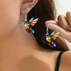 Colorful Acrylic Hummingbird Necklace And Earrings Jewelry Set For Women