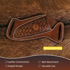 Tourbon Leather Engraved Fixed Blade Knife Sheath Pancake Belt Pouch Case Bag