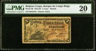 1914 Bank Of Belgian Congo One Franc Matadi Banknote Pick  3b Pmg Vf 20 Currency