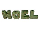 Vintage Ceramic Lipper   Mann Noel Green Holly Christmas Candle Holders Japan