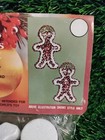 Rare  Walco Gingerbread Man Makes 2 Vtg Sequin Bead Christmas Ornament Kit
