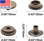 200pc 15mm Heavy Duty Snap Fasteners Kit  Metal Leather Snap Button Press Stud C