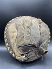 Antique Crescent Pad Catcher s Mitt Pill Style Leather Baseball Glove 1900s Vtg