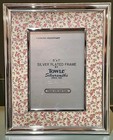 Pair Of Vintage Towle Silverplated Picture Frames-pink Floral Matte  Velvet Back