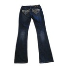 Miss Me Embellished Bootcut Women s Blue Jeans 27x34 Low Rise