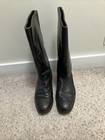 Soviet Vintage Black Leather Boots-size 42