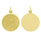 Italian 14k Yellow Gold Round Saint Michael Medal Charm Pendant 1 2  5 2 Grams