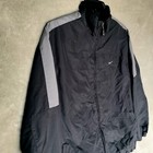 Nike 90s Black Tennis Warm Up Nylon Windbreaker Jacket Size L Full Zip Up