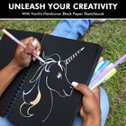 Black Paper Sketchbook Set Hardcover Journal With 12 Gel Pens New