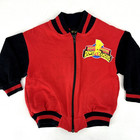 1990s Vintage Power Rangers Kids Zip Jacket Sweater Fleece Sleeves Red Size 4