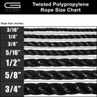 Golberg Twisted Polypropylene Rope - Water Chemical   Oil Resistance - Usa Made