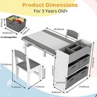 Kids Art Table And 2 Chairs Toddler Craft Play Table W  Storage Bins Paper Roll