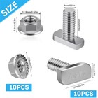 Yeasing T Bolt Set M8x20mm T Slot Dropin Bolt Hammer Head Bolts T Shape Stud    
