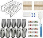 Popsicle Moulds 10-cavity Stainless Steel Ice Pop Molds W  Wooden Sticks   Bags