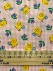 Chicks With Easter Baskets Tulips Fabric Bthy 100  Cotton Gingham Sew Quilting