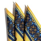 Yellow Geometric Silk Twill Pocket Square  handmade In Italy 
