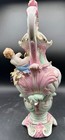 Antique Dresden Porcelain Cherubs Floral Jar 13h x6 5w x4 5d 