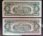 1963  2 Bill Red Seal Legal Tender Note Pair One Star Note Two Dollar Bonus Bill