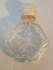 Vintage Miniature Clear Glass Perfume Bottle With Metal Screw Cap 1 5 Inch Hex